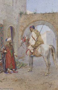 The Carpet Seller And Horseman — Giulio Rosati