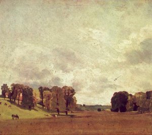 View At Epsom — John Constable, Romantic Landscape Painting