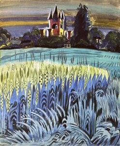 Wheat Field With Tower — Charles Burchfield