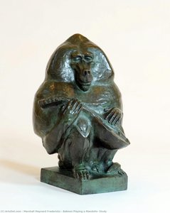 Baboon Playing A Mandolin, Study — Marshall Maynard Fredericks