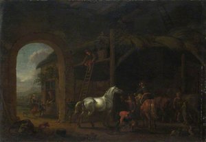 The Interior Of A Stable — Abraham Pietersz Van Calraet