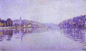 River's Edge The Siene At Herblay — Paul Signac