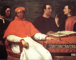 Cardinal Bandinello Sauli, His Secretary, And Two Geographers — Sebastiano Del Piombo, High Renaissance
