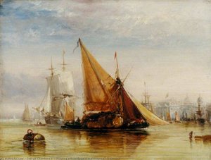 Shipping Off The Royal Naval Hospital, Greenwich — George Chambers Ii