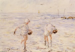 Gathering Shells At The Beach — Robert Gemmell Hutchison