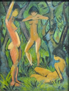 Three Nudes In The Forest — Otto Mueller, German Expressionism