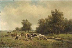 Cows In Evening Light — Willem Vester