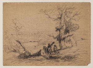 Landscape With A Distant View Of Windsor — David Cox