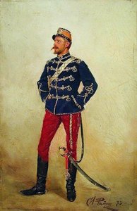 A Young Man In Military Uniform — Ilya Yefimovich Repin