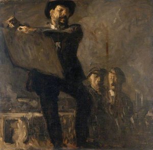 Self Portrait With Miners — Frank Brangwyn