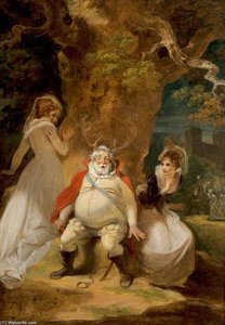 Falstaff Disguised As Herne With Mrs Ford And Mrs Page — Robert Smirke
