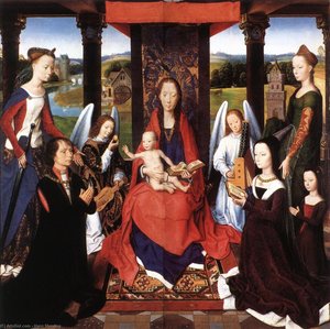 The Donne Triptych (detail 2) - (central Panel) — Memling, Hans