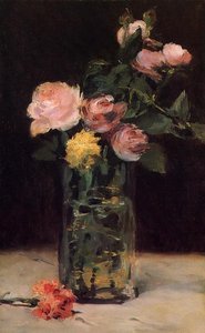 Roses In A Glass Vase — Édouard Manet, Impressionism