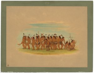 Dog Dance - Sioux — George Catlin, Historical Illustration