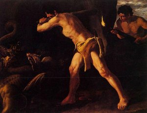 Lucha De Hércules Con La Hidra De Lerna — Francisco De Zurbarán, Baroque Painting