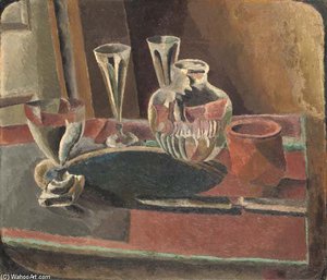 Still Life With Carafe And Glasses — Duncan Grant