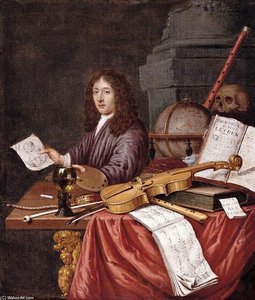 Self-portrait With A Vanitas Still- Life — Edwart Collier (evert Colyer)