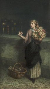 A Flower Seller On London Bridge — Augustus Edwin Mulready