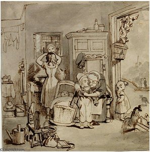 Elderly Lady and Children