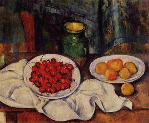 Still Life With A Plate Of Cherries — Paul Cézanne