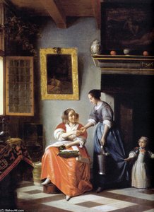 Woman Hands Over Money To Her Servant — Pieter De Hooch