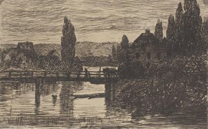 Footbridge And House — John Ottis Adams