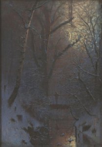 Winter Night. Figure On The Bridge — Baron László Mednyánszky, Ladislaus Josephus Balthasar Eustachius Mednyánszky