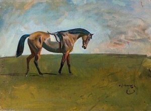 A Racehorse In A Landscape — Sir Alfred James Munnings