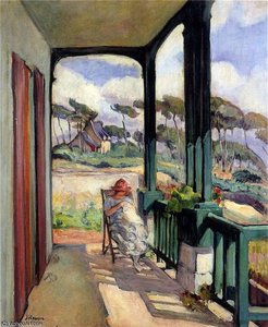Sewing On The Terrace At Morgat — Henri Lebasque