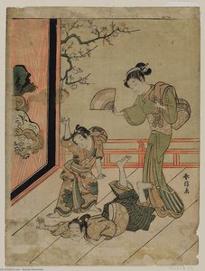 Two Boys Wrestling — Suzuki Harunobu