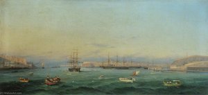 The Mediterranean Fleet At Malta June 1876 Hms 'helicon', 'swiftsure', 'pallas', 'hercules' And 'invincible' In Harbour — Giancinto Gianni