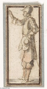 Studie Eines Kriegers In Rustung — Stefano Della Bella
