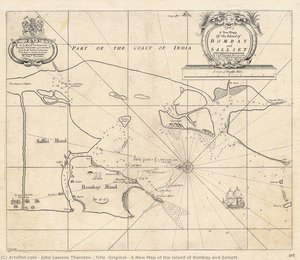 Title (original): A New Map Of The Island Of Bombay And Salsett. — John Lawson Thornton