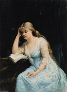 Portrait Of A Young Woman Reading — Marie Bashkirtseff, Realism