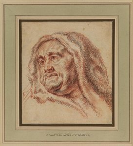 Male Head - After Rubens — Jean-antoine Watteau