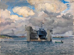 A Rescue Motor Launch In The Floating Dock, Stornoway — Stephen Bone
