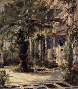 In The Palm House In Potsdam — Carl Blechen