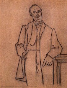 Portrait D'un Homme Barbu Accoude A Une Sellette — Pablo Picasso