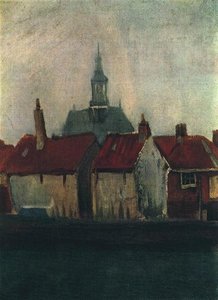Cluster Of Old Houses With The New Church In The Hague — Vincent Willem Van Gogh, Post-impressionism