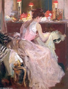 Sewing By Lamplight