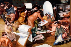 The Art Class (left Outer Panel From The 'empire Marketing Board' Series) — Sir Stanley Spencer