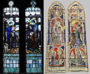 Watercolour Cartoon And Stained Glass Window — Margaret Edith Aldrich Rope