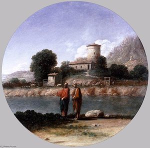 Landscape With Christ And St Peter — Goffredo Wals (goffredo Tedesco)