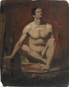 Seated Male Nude, Frontal View — William Etty