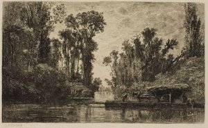 The Bezons Ferryboat — Charles-françois Daubigny