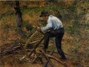 Pere Melon Sawing Wood — Camille Pissarro