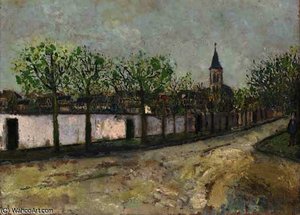 Church And Street Montmagny — Maurice Utrillo