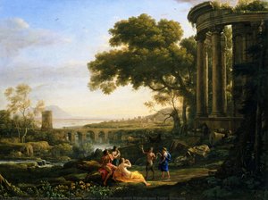 Landscape With Nymph And Satyr Dancing — Claude Lorrain (claude Gellée), Baroque Landscape