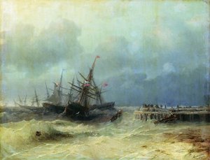 Fleeing From The Storm — Ivan Konstantinovich Aivazovsky