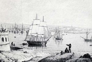 Plymouth Sound, England, (painting) — Robert W. Salmon